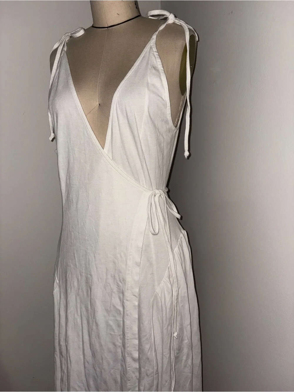Free People Ivory Maisie Wrap Midi Dress Size X-Small
